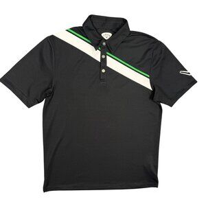 Callaway Golf Shirt Short Sleeve Polo Black Stripe Small